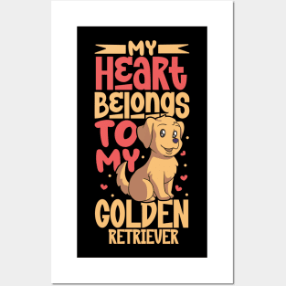 My heart belongs to my Golden Retriever Posters and Art